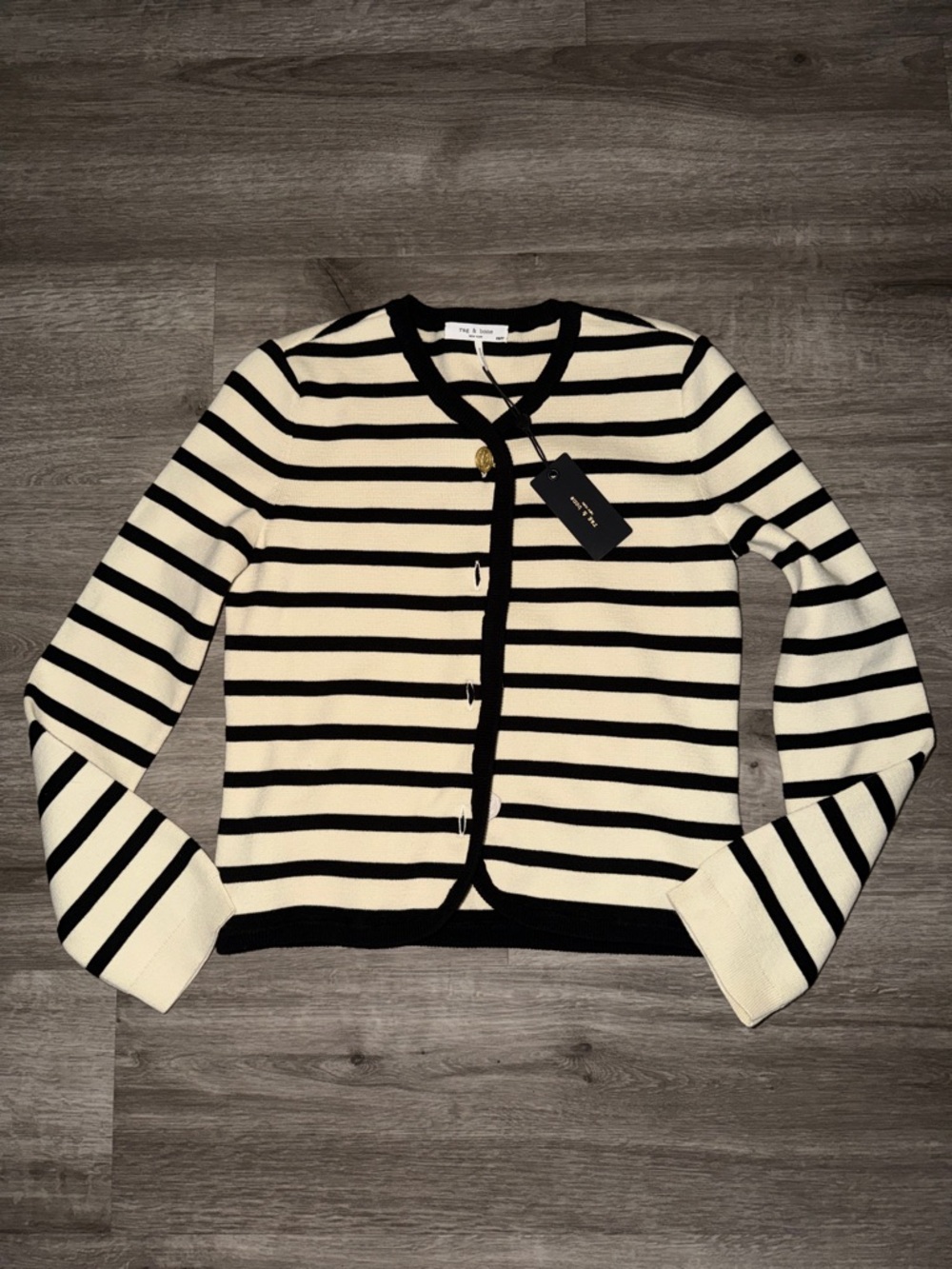 rag & bone Dee striped cotton-blend cardigan - Picture 5 of 8